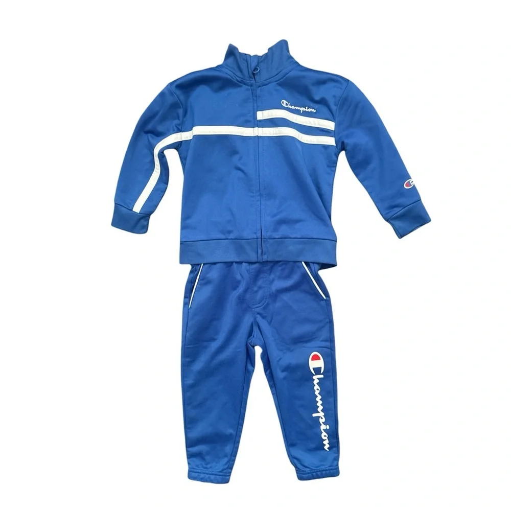 Champion Toddler Two-Piece Blue Track Jacket And Pants Matching Set Boys Size 2T